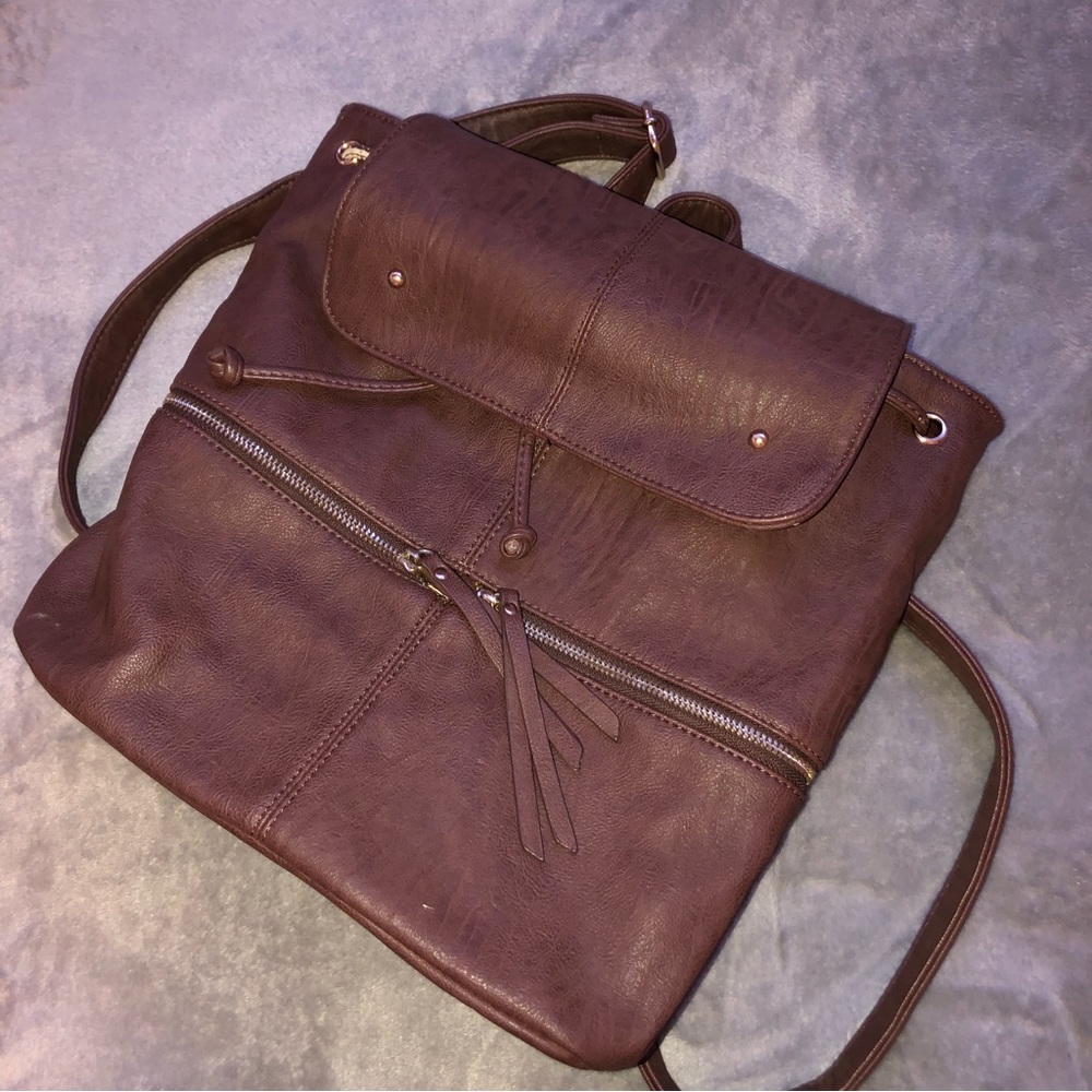 Hynes victory leather brown/ red backpack